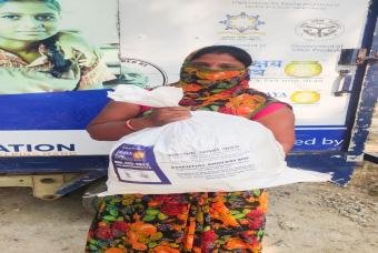 She is relieved to be able to feed her whole family with the grocery kit